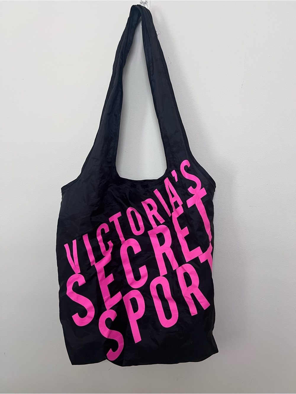 Victoria's Secret Black & Hot Pink Logo Tote